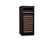 KingsBottle 100 Bottle Single Zone Wine Cooler Black with Black Trim and Glass Door