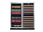 KingsBottle 300 Can 106 Bottle 3 Zone Wine and Beer Cooler Combo Black with Stainless Steel Trim and Glass Doors