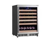 KingsBottle 46 Bottle 24 Undercounter Wine Cooler Black with Stainless Steel and Glass Door