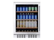 KingsBottle 180 Can Beverage Refrigerator Stainless Steel with Stainless Steel Trim and Glass Door