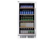 KingsBottle 334 Can Upright Beverage Refrigerator Stainless Steel with Stainless Steel Trim and Glass Door