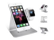 Spinido 2 in 1 iPhone Apple Watch Stand Desktop Tablet Stand Watch Charging Stand for Apple Watch iPhone 7 Plus silver