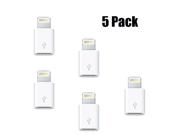 5 Pack Lightning Digital AV Adapter Micro USB 5 Pin to 8 Pin Converter Cable Charger for iPhone 5 5s 5c 6 6s 6s Plus iPod Touch 5th generation iPod Nano 7