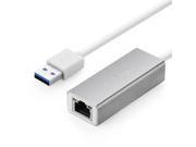 USB 3.0 to 10 100 1000Mbps Gigabit Ethernet Network Adapter Compatible for PC or Laptop Windows Surface Pro IdeaPaD MacBook Silver