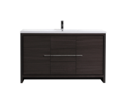 MORENO DOLCE 60 SIGNLE SINK DARK GRAY OAK MODERN BATHROOM VANITY W 2 DOORS 3 DRAWERS AND ACRYLIC SINK