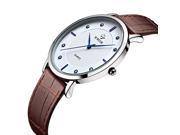 Men s Casual Watch Leather Belt Ultra Thin Metal Dial Wrist Watch