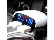 Dual output jacks USB3.4A car charger with car voltage monitor display car charger