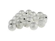 THZY 20PCS Stardust Round Beads 10mm Silver Plated