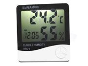 SODIAL Digital LCD Temperature Humidity Meter Alarm Clock Calendar Temp HTC 1
