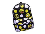 SODIAL NEW Smiley Emoji Backpack Funny Emoticon Pack School Shoulder Bag Boys Girls Black