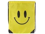 THZY Kids Smile Face Print Oxford Drawstring Backpack Sports Bag Yellow