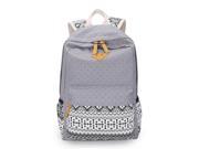 SODIAL Women Girl Canvas Shoulder School Bag Backpack Travel Rucksack Handbag Grey