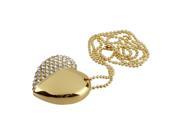 THZY 4GB USB 2.0 Memory Stick Data Memory Stick Flash Drive heart Pendant Gold