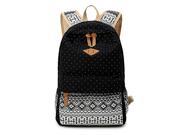 THZY Women Girl Canvas Shoulder School Bag Backpack Travel Rucksack Handbag Black