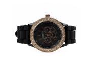 THZY Ladies brand GENEVA Watch Classic Gel Crystal Silicone Jelly watch Black