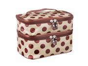 THZY Chic Lady s Dot Makeup Cosmetic Tool Storage Toiletry Beige