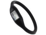 THZY Sports Digital Silicone Rubber Jelly Anion Bracelet Wrist Watch Unisex black