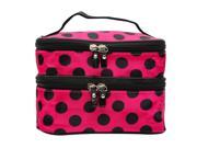 THZY Chic Lady s Dot Makeup Cosmetic Tool Storage Toiletry Rose Red