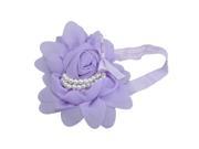 THZY New Baby Girl s Chiffon Pearl Headband Rose Flower Hairband Photography Band purple