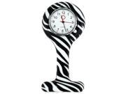 THZY Fashion Style Nurse Silicone Round Dial Quartz Fob Quartz Pocket Watch Xmas gift Black white zebra