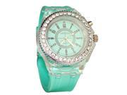 THZY GENEVA Luminous watch fashion personality lovers jelly form for men and women love Mint Green