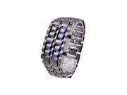 THZY Blue Led Digital Lava Iron Style Metal Sports Watch