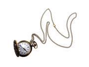 THZY Retro Antique Bronze Spiderweb Pattern Pocket Watch Quartz Clock Necklace Pendant