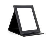 THZY Black Folding Leather Table Hand Compact Makeup Mirror 9.1x7.1