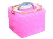 THZY Craft Beads Jewellery Storage Organiser Container Compartment Tool 3 layers Pink