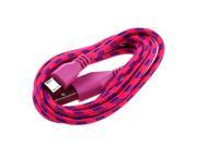 THZY 1M Braided Fabric Micro USB Data Sync Charger Cable Cord For Cell Phone Rose