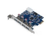 THZY 4 Port SuperSpeed USB 3.0 PCI E PCI Express Card with 4 pin IDE Power Connector NEC uPD720201
