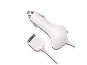 THZY White Car Charger For Apple iPad 1 With Power Charger Full Metal Tip Contacts