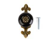 THZY 1pc Retro Furniture Drawer Cabinet Wardrobe Ceramic Round Knob Metal Pull Handle Bronze Black