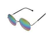 SODIAL Vintage Round Sunglasses Gold framed multicolored