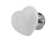 THZY 1pc Heart Shape Furniture Cabinet Cupboard Drawer Ceramic Handle Pull Knob S White