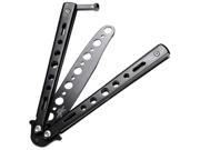 SODIAL Butterfly Trainer Knife BALISONG Metal Practice Hollow Out Cutter Trainer Tool
