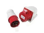 THZY 16 Amp 5 pin Plug Socket Weatherproof IP44 3 Phase 380 415v 3P N Earth 16A