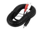 THZY 3.5mm Stereo Jack to 2 RCA Adapter Audio Extension Cable 5M 16ft
