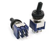 THZY 2Pcs AC 6A 125V DPDT 3 Position ON OFF ON Power Control Toggle Switch