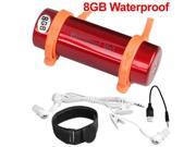 SODIAL READER MP3 PLAYER 8GB RED WATERPROOF FOR WATER SPORT