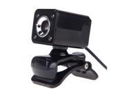 THZY USB 2.0 12 Megapixel HD Camera Web Cam with MIC Clip on Night Vision 360 Degree for Desktop Skype Computer PC Laptop Pure Black