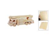 THZY Child Wood Craft Fire Engine Model DIY Puzzle Wooden Assemble Toy Gift