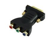 THZY 1 DVI I24 5 Male to 3 RCA Female Connector Converter Adapter Black