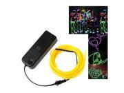 THZY 3M Flexible Neon Light EL Wire Rope Tube with Controller Yellow