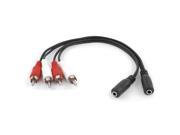 THZY 2 Pcs 3.5mm Female Stereo to 2 RCA Male AV Audio Aux Video Cable Cord Adapter