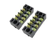 THZY 2 Pcs Double Row 4 Position Covered Screw Terminal Strip