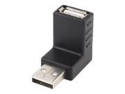 THZY Black Right Angle USB 2.0 Type A Male to Female Adapter Connector