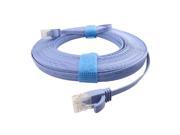 THZY 49FT 15M CAT6 CAT 6 Flat UTP Ethernet Network Cable RJ45 Patch LAN Cord Blue