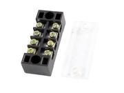 THZY 3 Pcs 600V 15A 4 Positions Dual Rows Covered Barrier Screw Terminal Block Strip