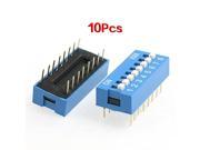 THZY 10 Pcs 2.54mm Pitch 8 Positions 16 Pin Blue DIP Switch 8P